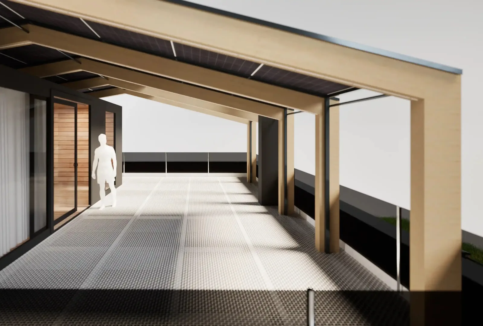 Darstellung des Vorentwurfs für die Dachterrasse in Hochburg
