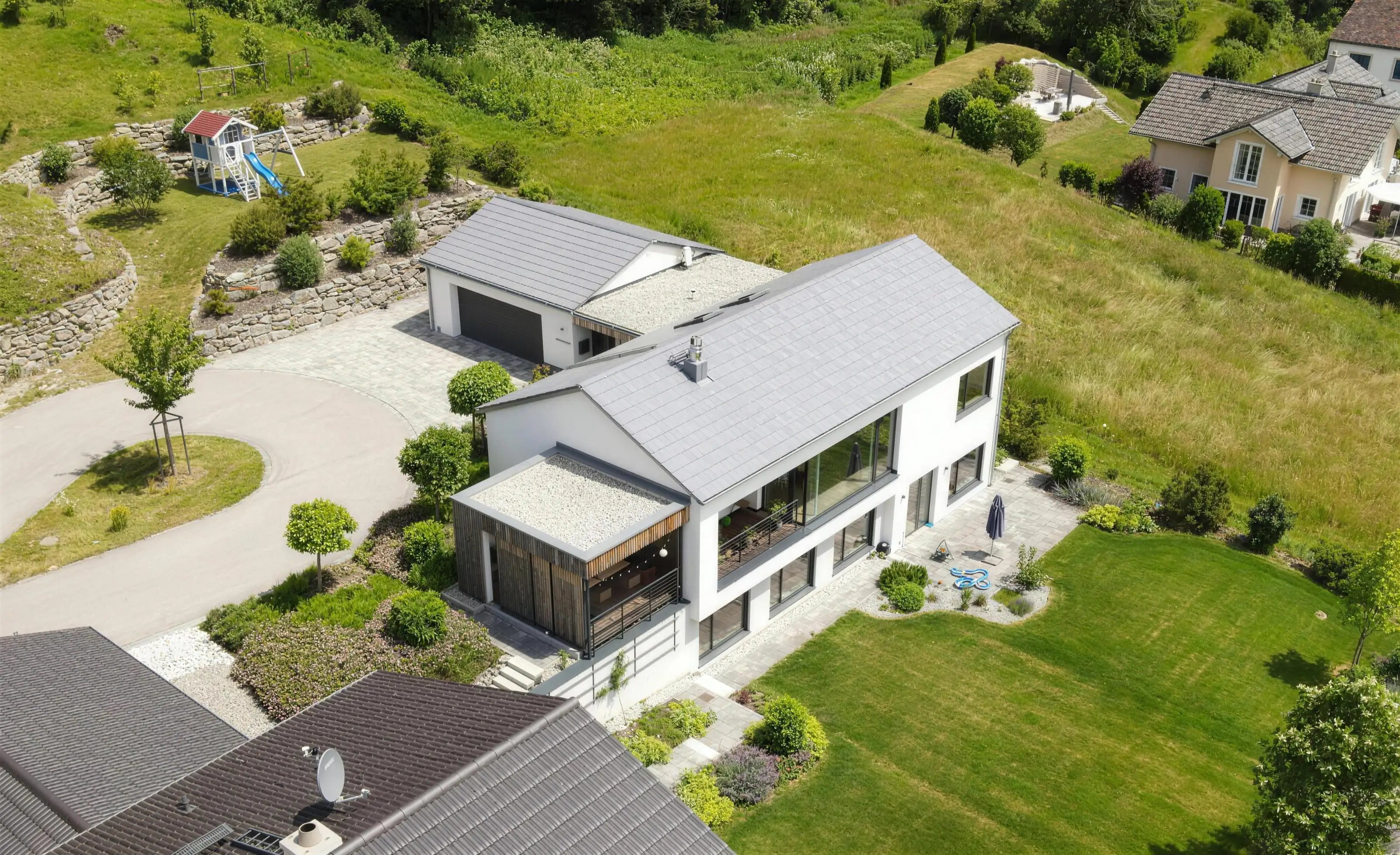 Luftaufnahme eines von Ackermann Architekten geplanten Projekts