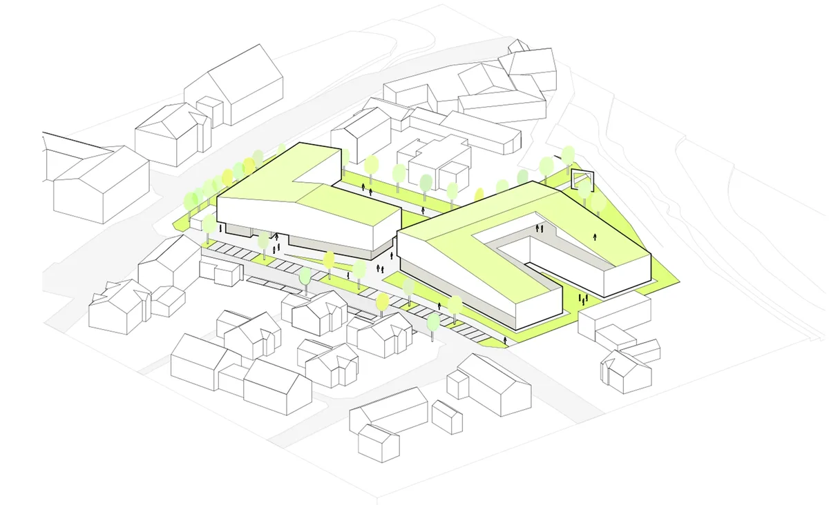 Visualisierung der Bebauungsstudie für das Seniorenzentrum Napoleonshöhe in Burghausen