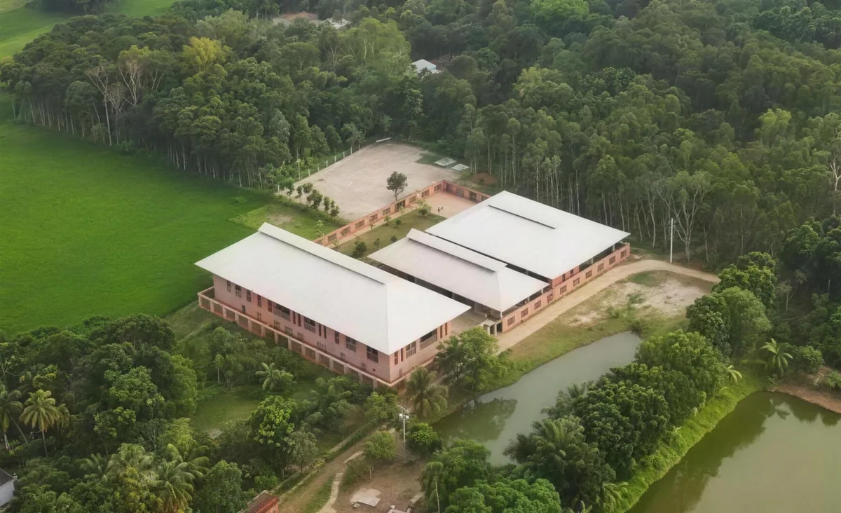 Blick auf den Schulcampus in Pangsha, Bangladesch