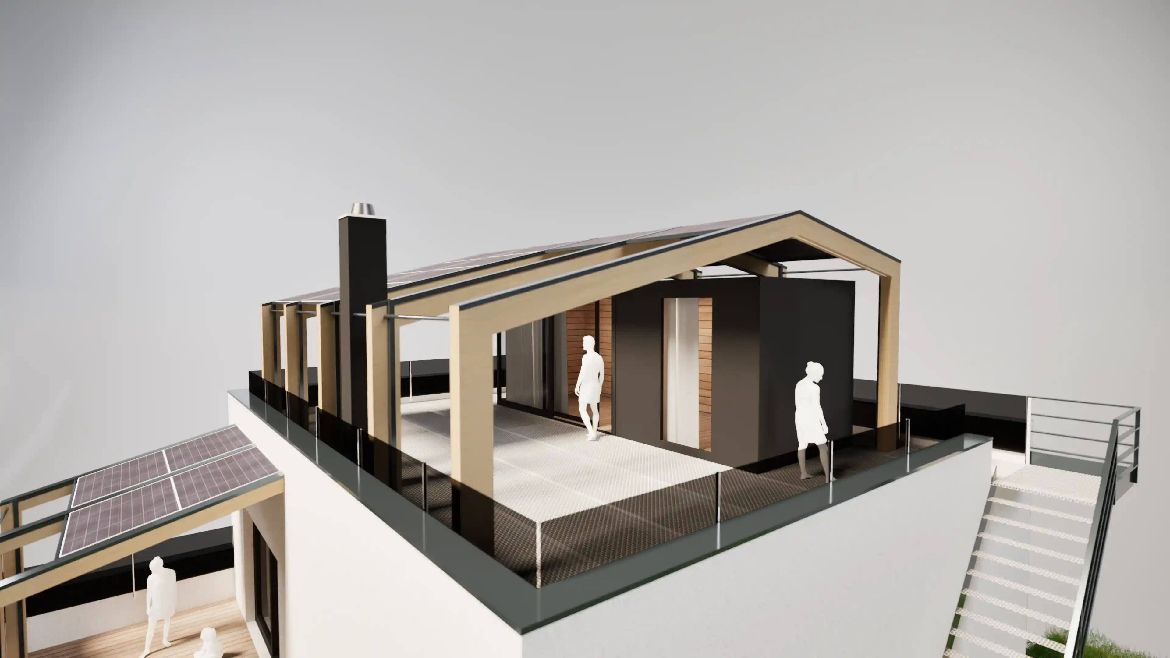 Visualisierung der Dachterrassen-Aufstockung in Hochburg